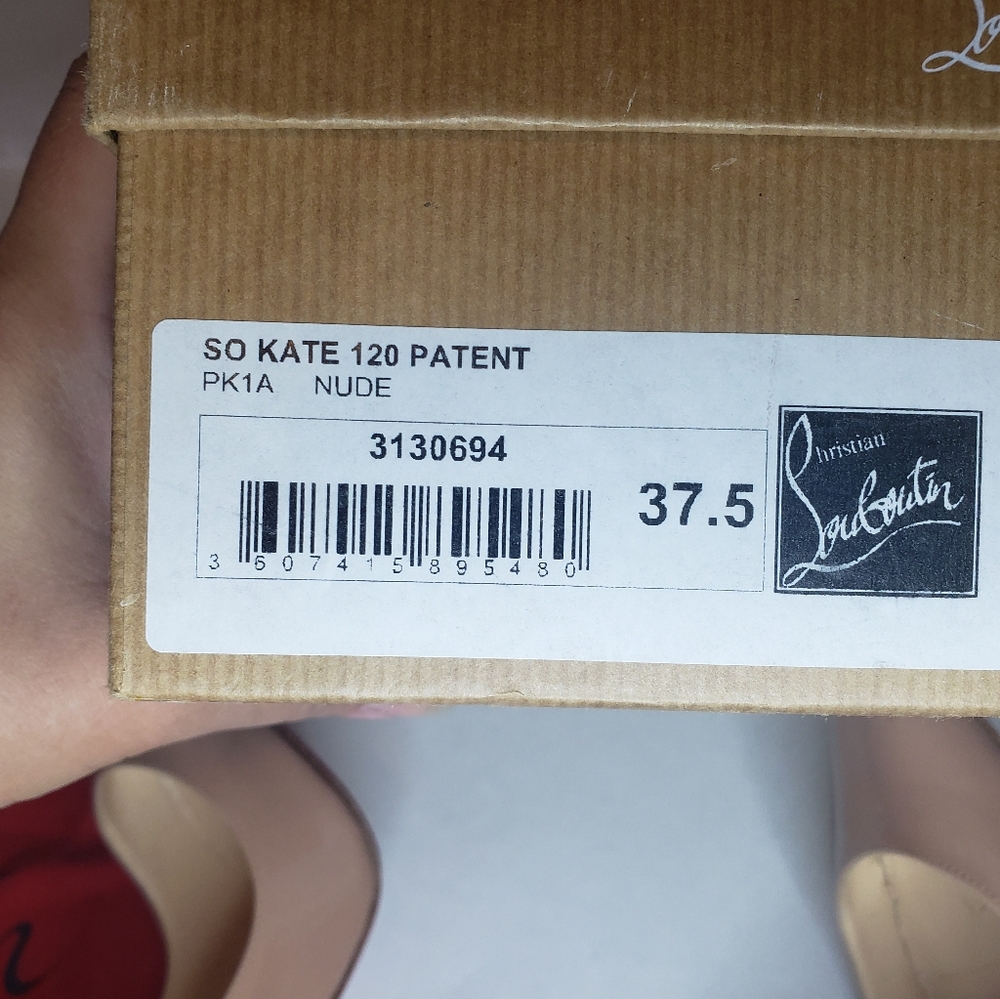 Christian Louboutin So Kate Nude 120 Patent Heels - Size 37.5 - Picture 9 of 12